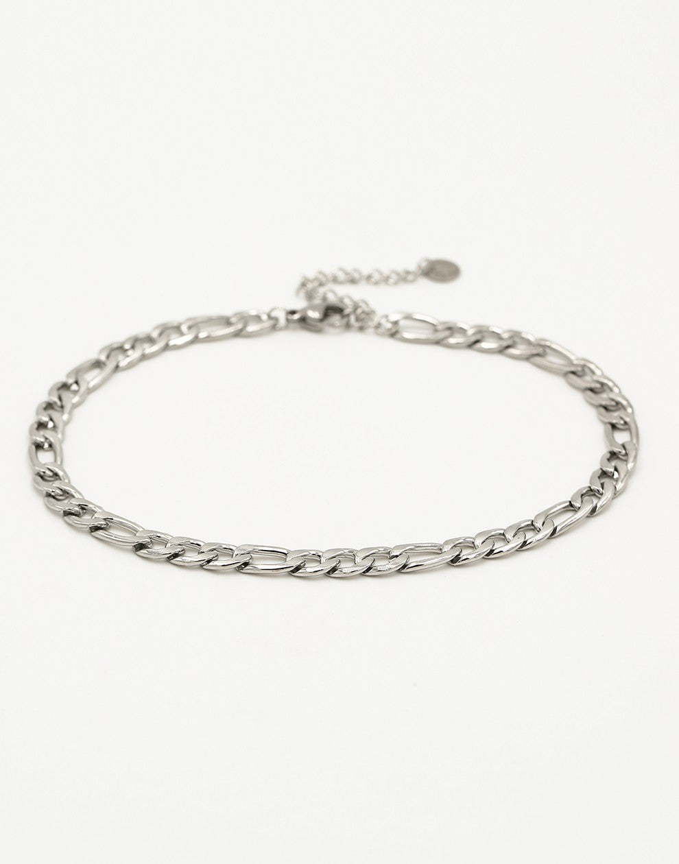 Ankle bracelet with silver-colored links