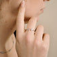 ring double vintage hearts silver-colored