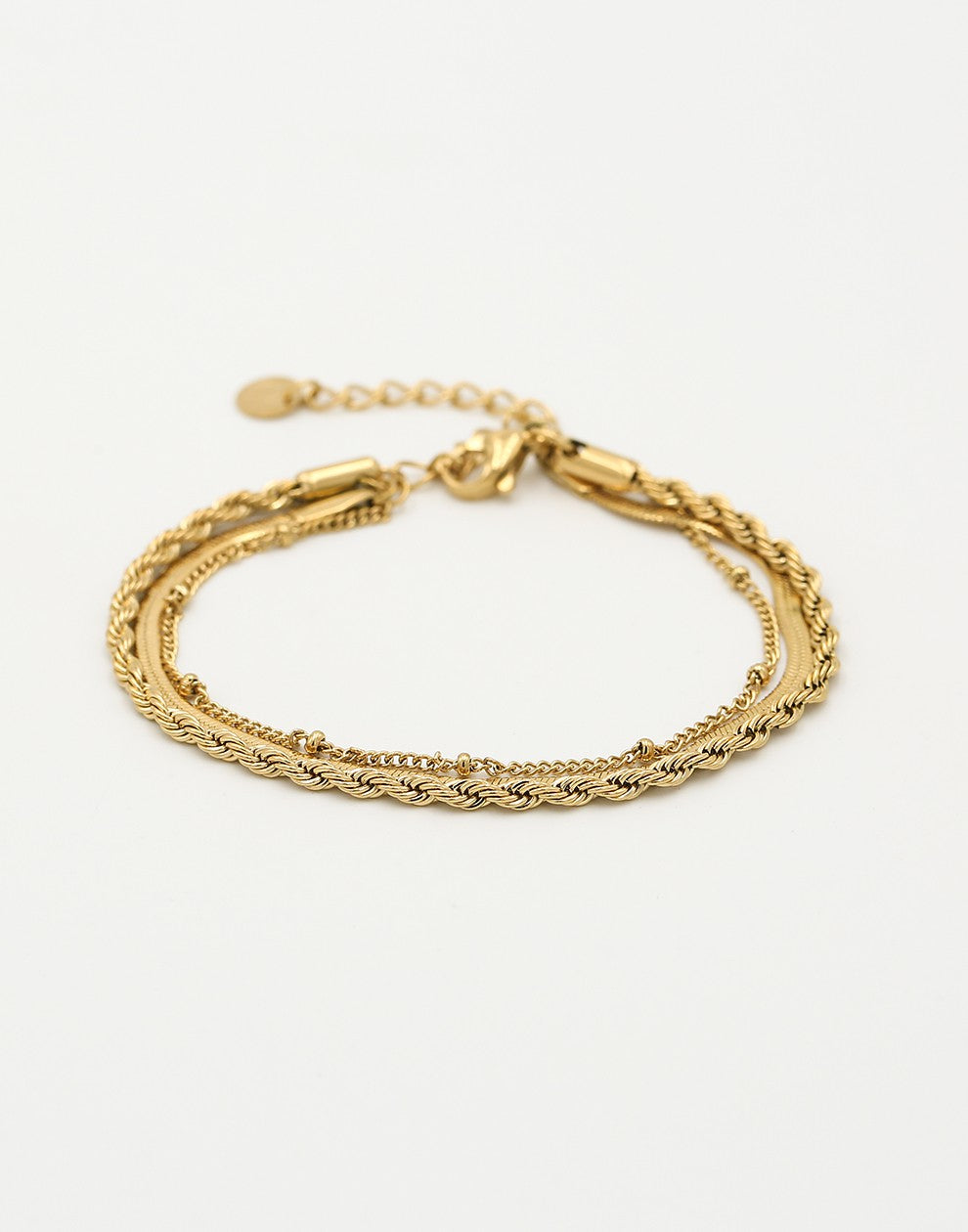 schakelarmband triple goudkleurig