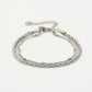 schakelarmband triple zilverkleurig