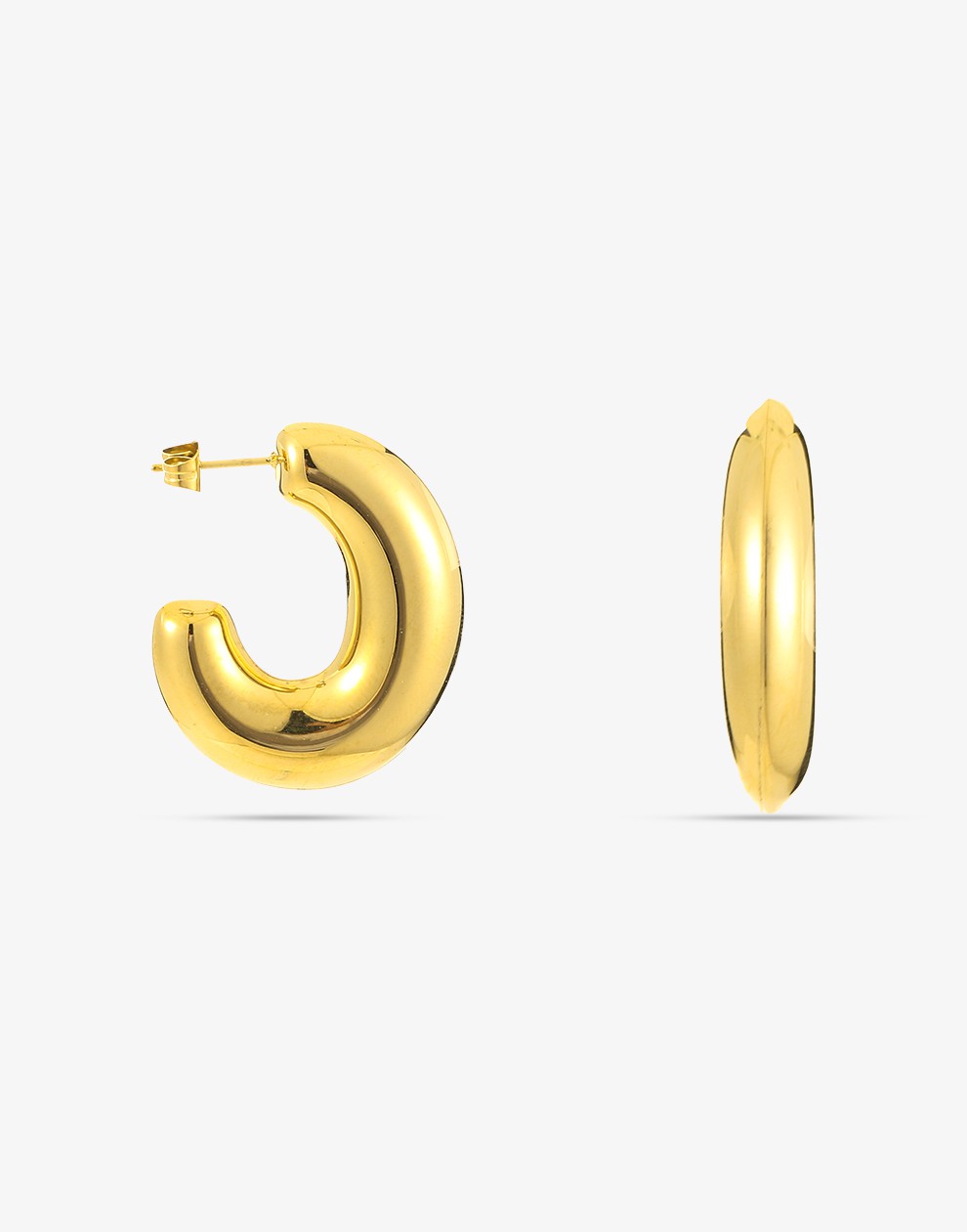 Chunky open hoops goudkleurig