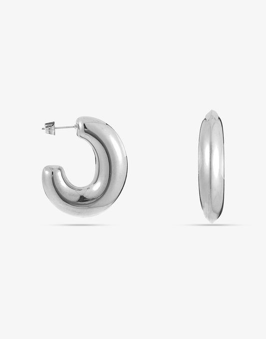 Chunky open hoops zilverkleurig