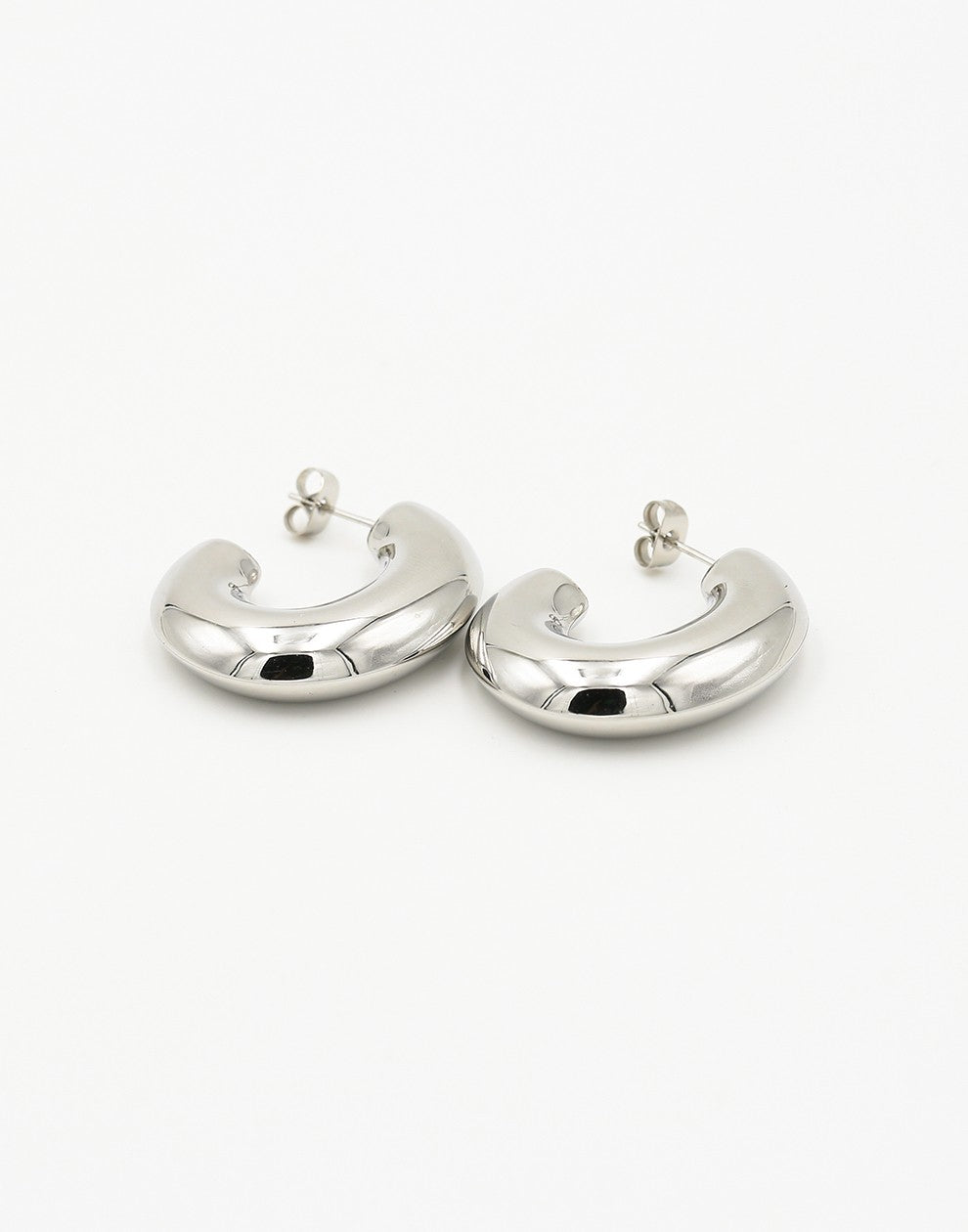 Chunky open hoops zilverkleurig