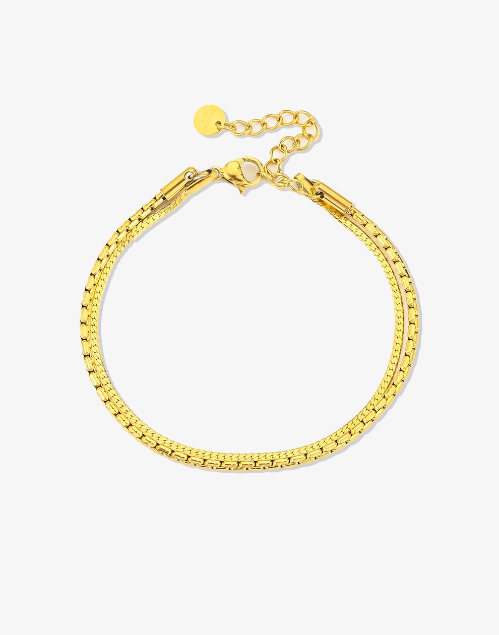 armband dubbel schakels goudkleurig