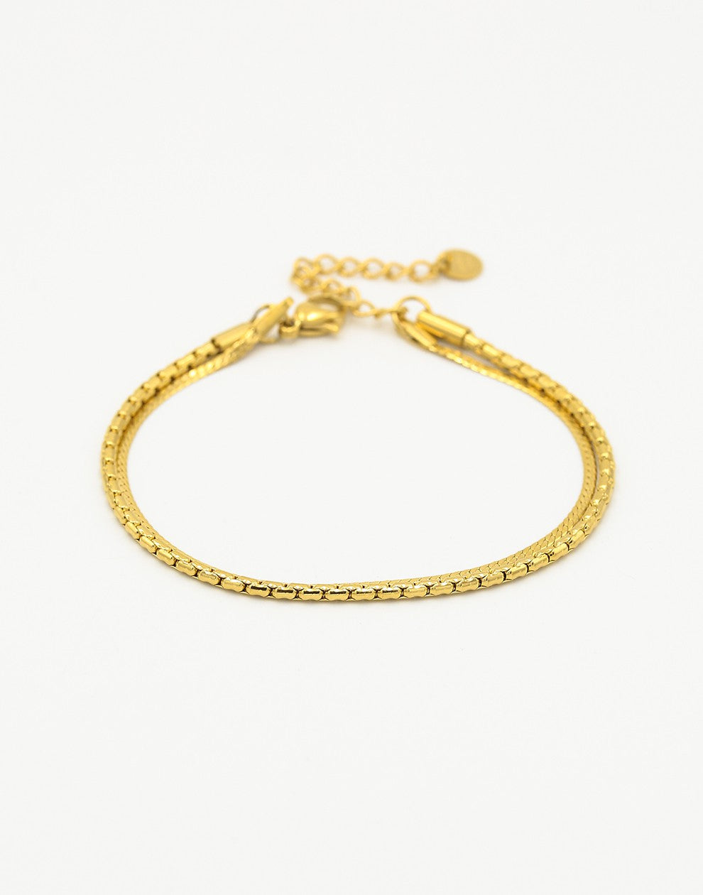 armband dubbel schakels goudkleurig