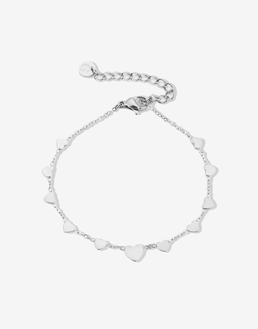 armband met hartjes zilverkleurig