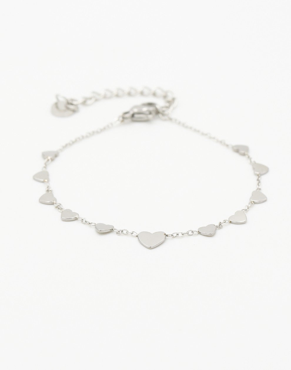 armband met hartjes zilverkleurig