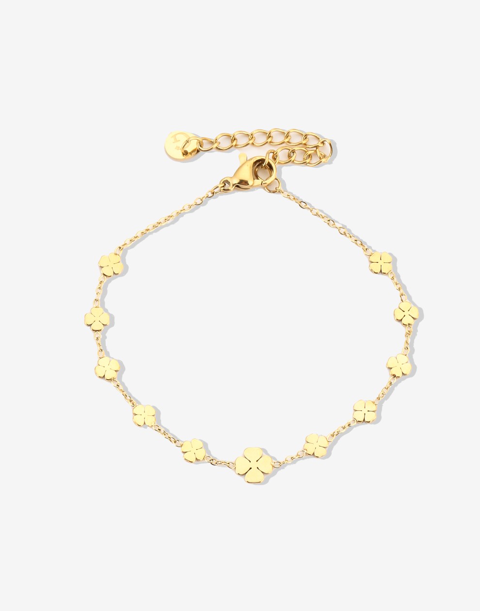 armband met klavertjes goudkleurig