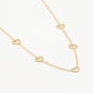 Ketting hartjes open goudkleurig