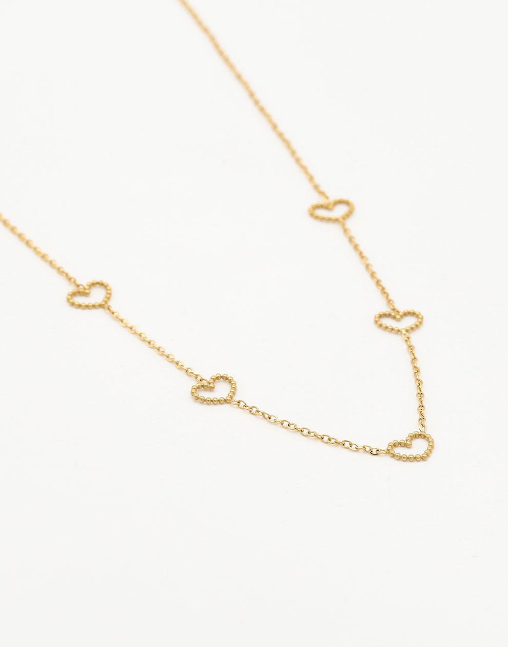 Ketting hartjes open goudkleurig