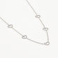 Ketting hartjes open zilverkleurig