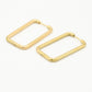 Rectangular gold-colored earrings