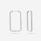 Rectangular earrings silver-colored