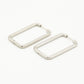 Rectangular earrings silver-colored