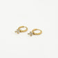 cross earrings with gold-colored stones