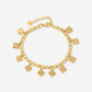 SCHAKELARMBAND VINTAGE klavers goudkleurig