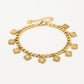 SCHAKELARMBAND VINTAGE klavers goudkleurig
