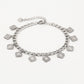 SCHAKELARMBAND VINTAGE klavers zilverkleurig
