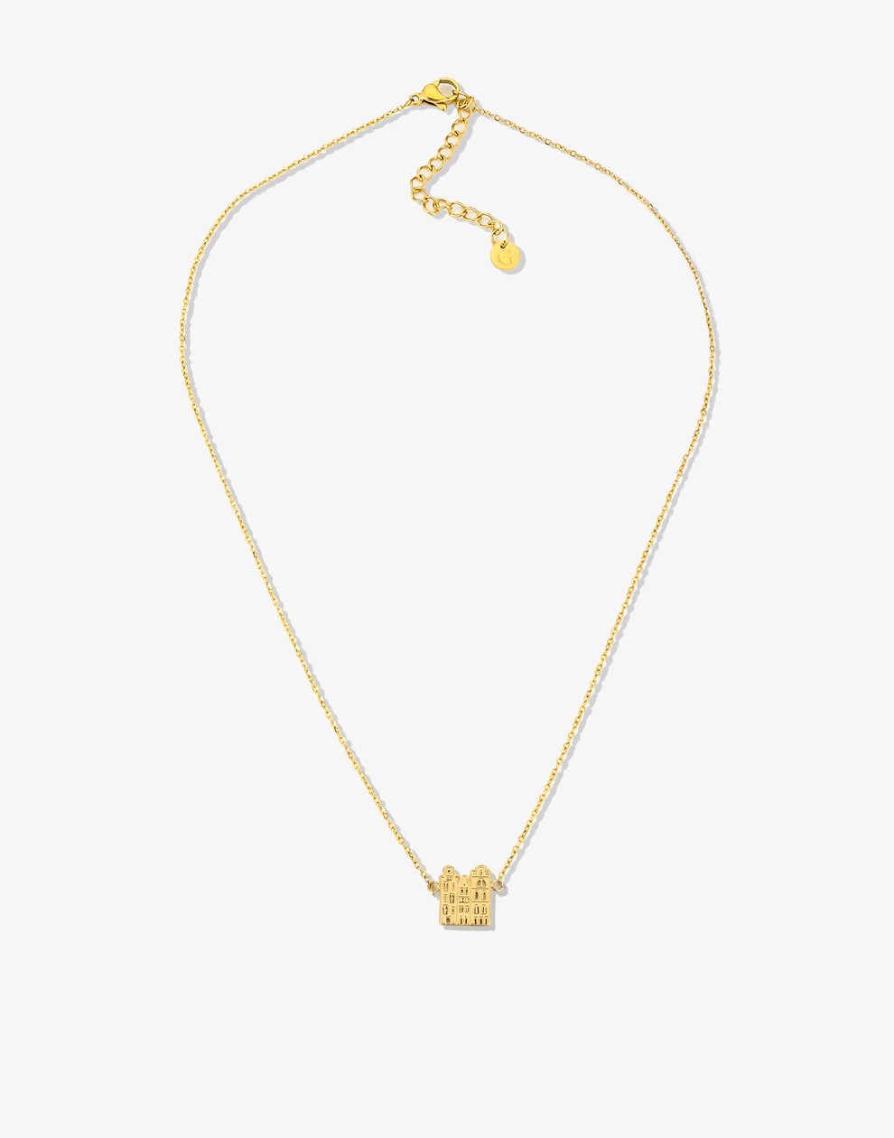 Ketting Amsterdamse huisjes goudkleurig