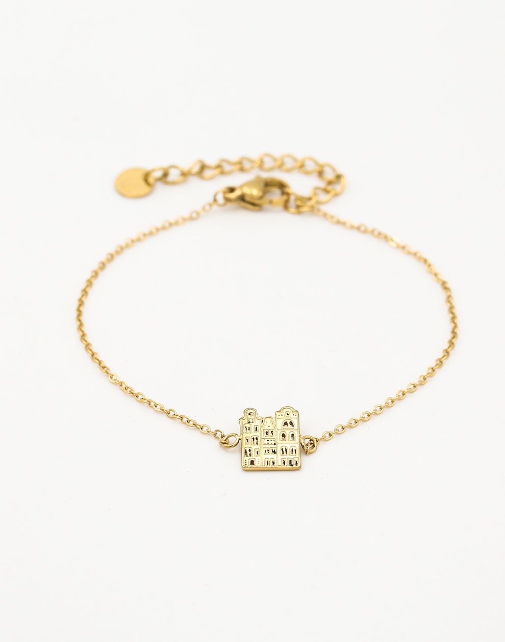Bracelet with Amsterdam houses, gold-colored