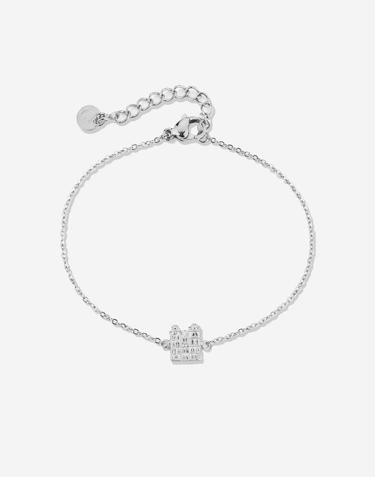 Armband Amsterdamse huisjes zilverkleurig