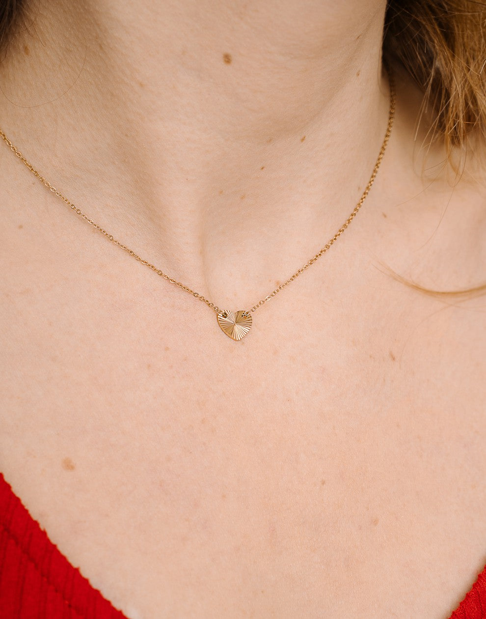 ketting glinster hartje goudkleurig