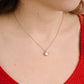 Ketting ronde steen goudkleurig