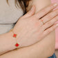 Ring klaver rood goudkleurig