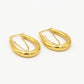 Oval hoops with chain gold-colored