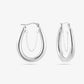 Oval hoops with chain silver-colored