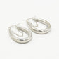Oval hoops with chain silver-colored