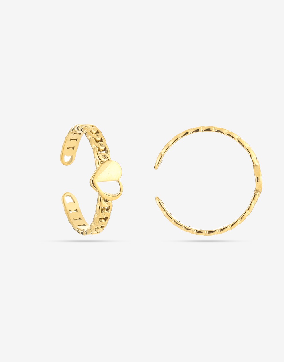 Ringen set vriendschaps hartjes goudkleurig