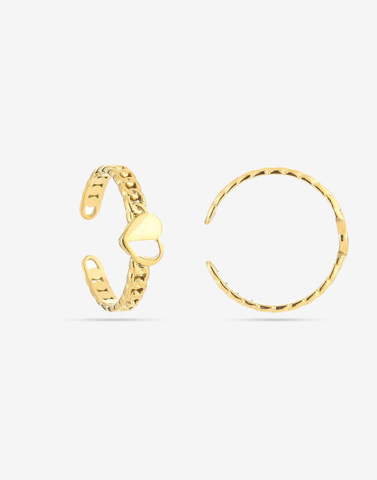 Ringen set vriendschaps hartjes goudkleurig