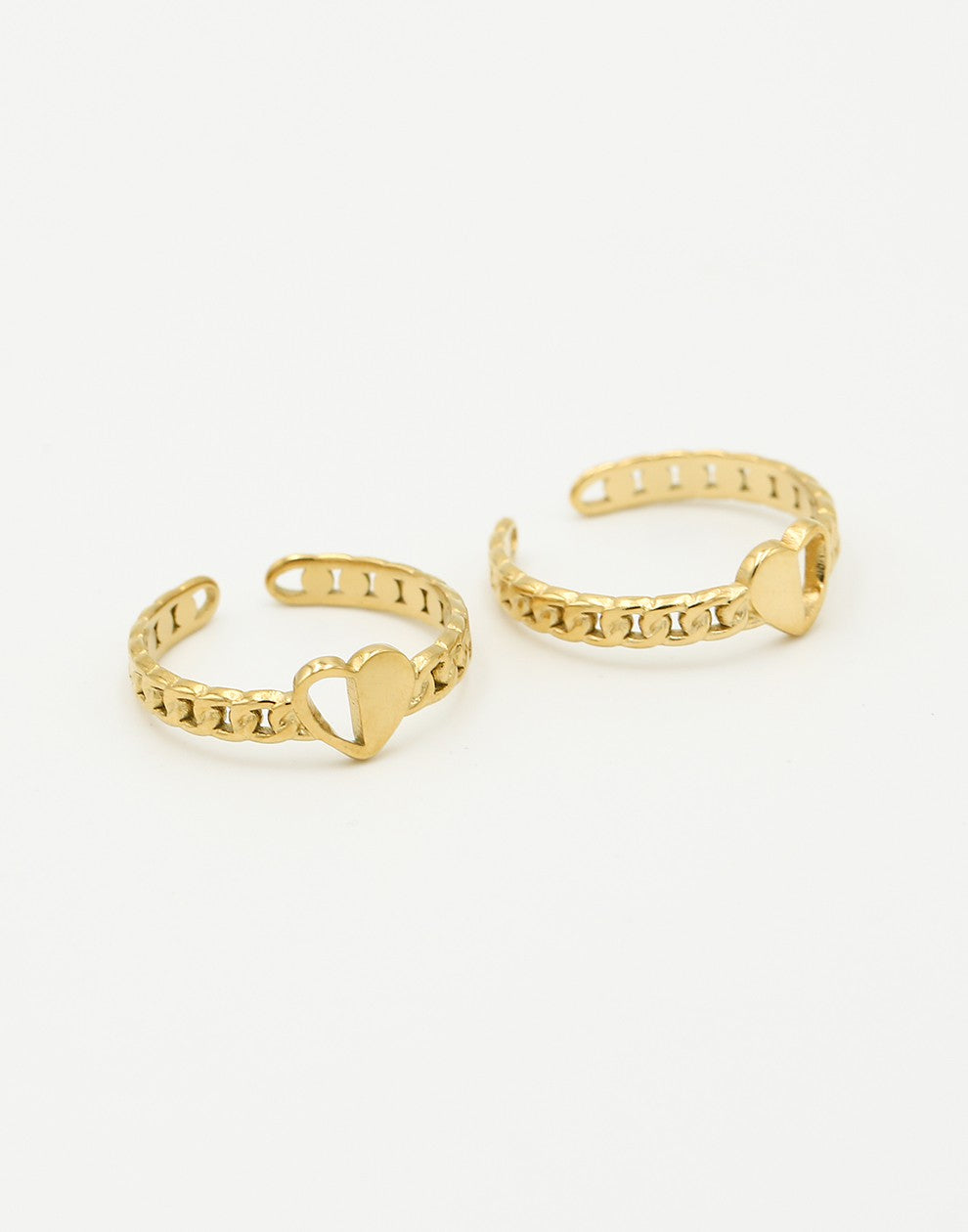 Ringen set vriendschaps hartjes goudkleurig