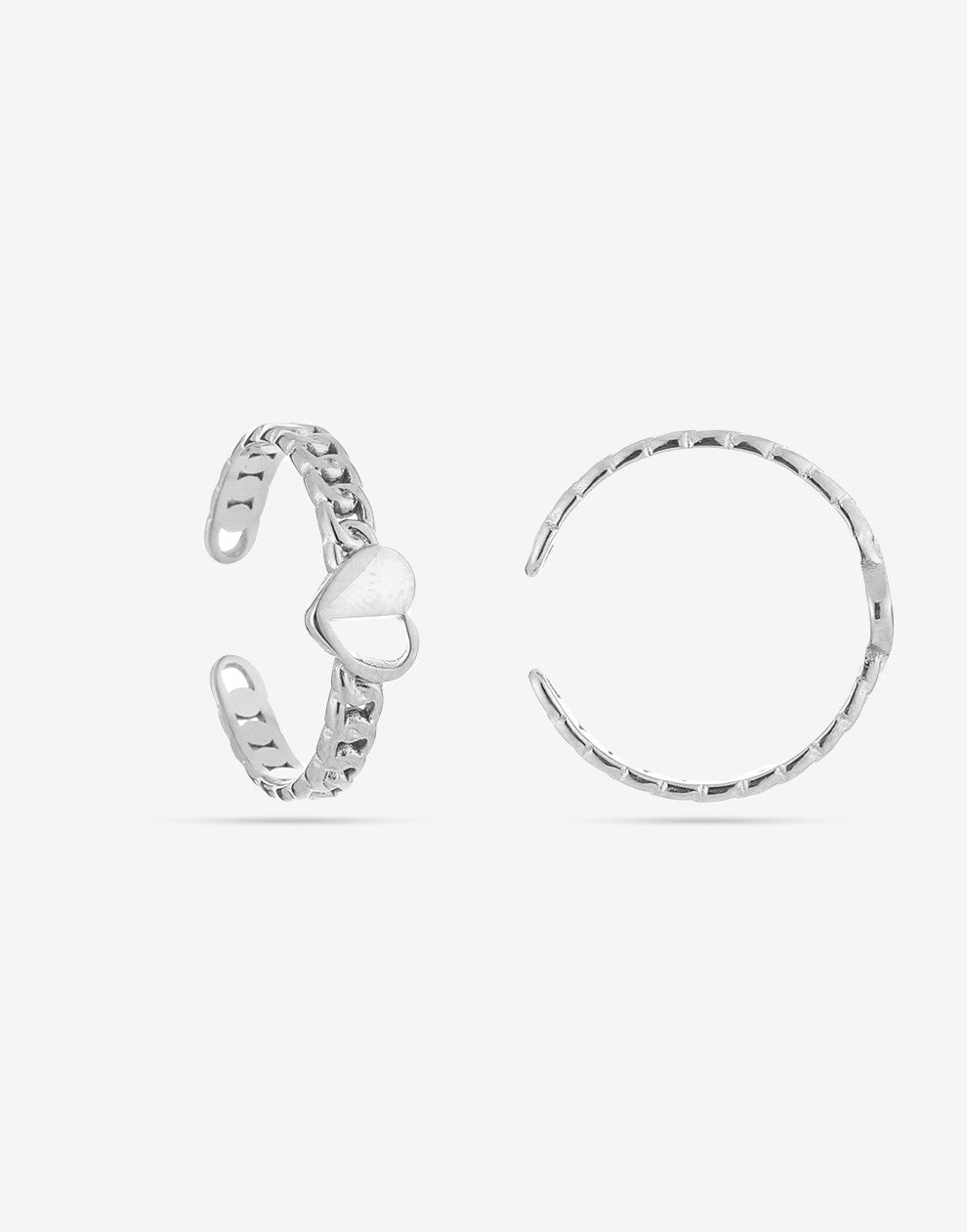 Ringen set vriendschaps hartjes zilverkleurig