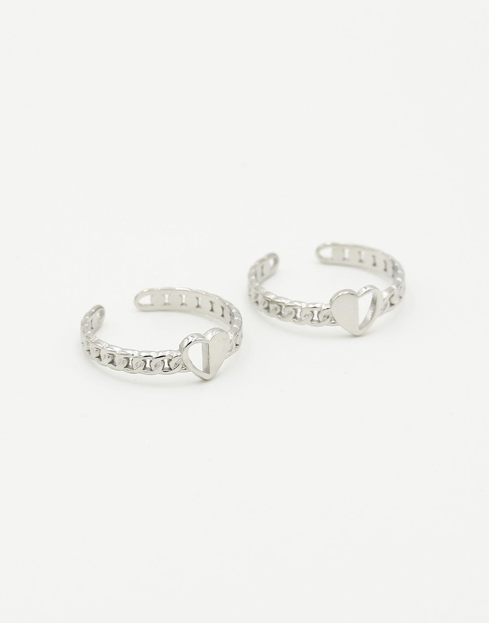 Ringen set vriendschaps hartjes zilverkleurig