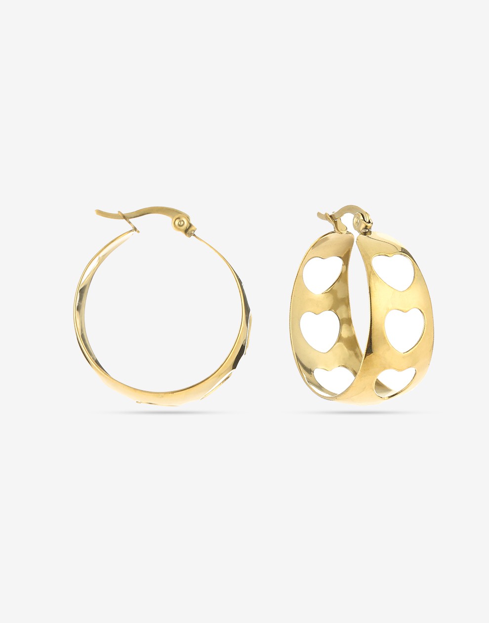 Thick hoop hartjes goudkleurig
