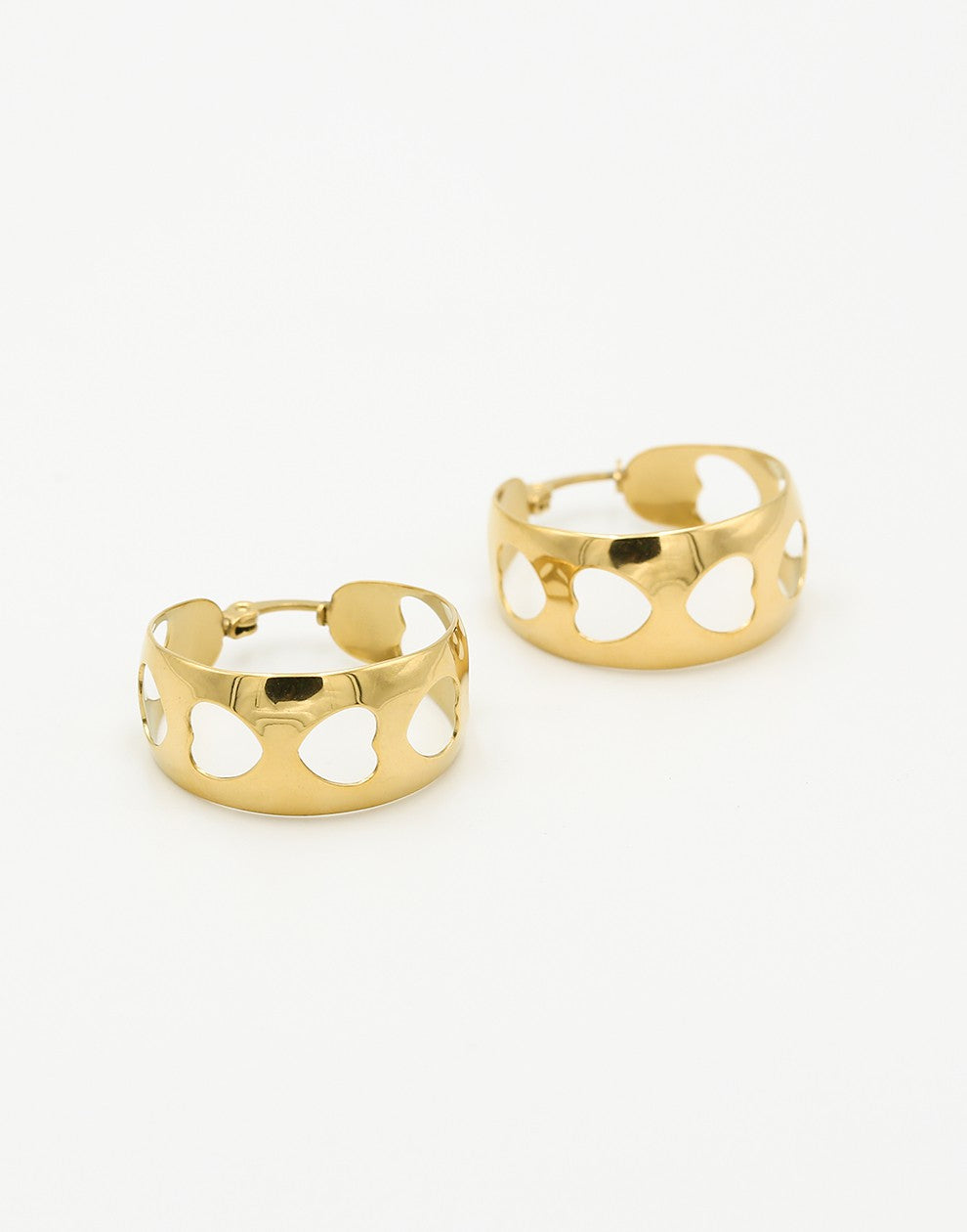 Thick hoop hartjes goudkleurig