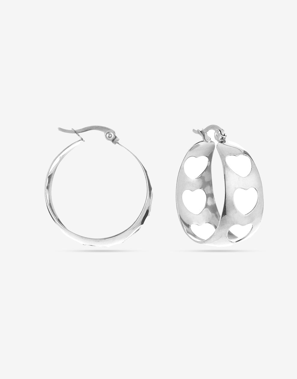 Thick hoop hartjes zilverkleurig