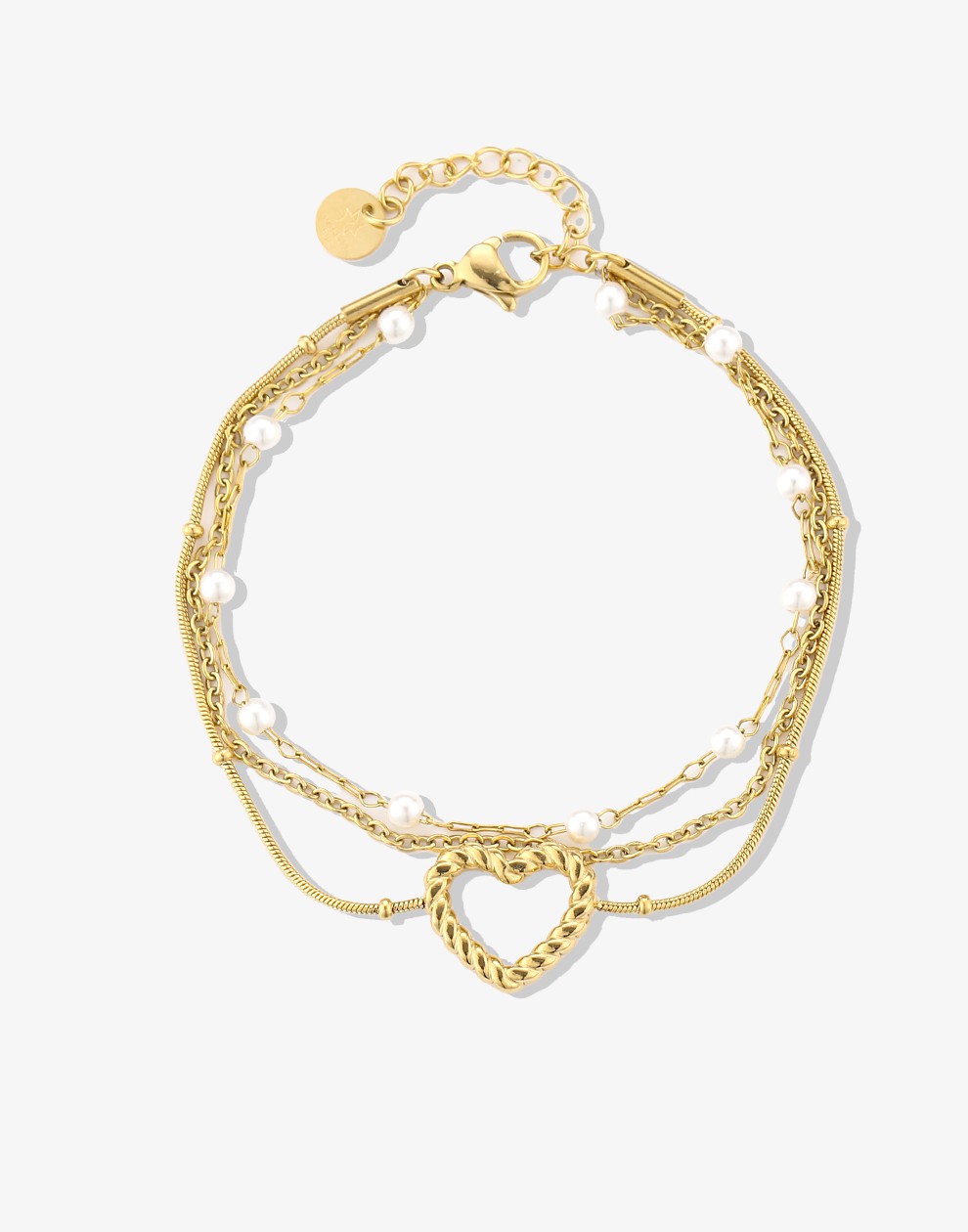 Armband parels en hartje