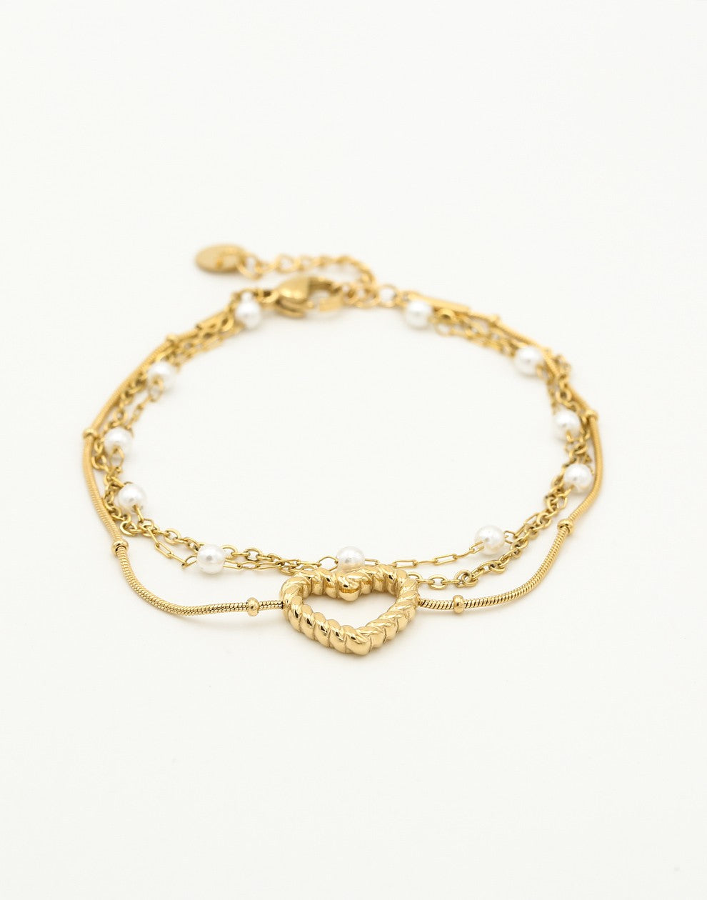 Armband parels en hartje