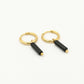 oorbellen met steen hanger zwart