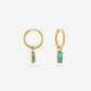 goudkleurigen oorringen met hanger turquoise steen