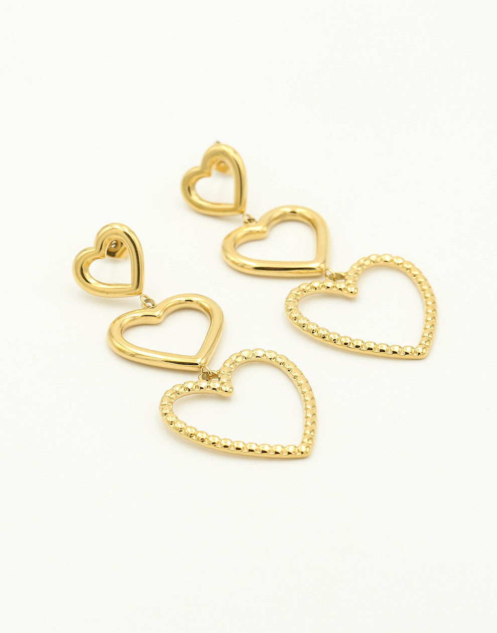 luxe open hartjes hanger goudkleurig