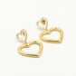 earrings double hearts with gold-colored pearls