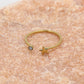 Ring sterretje met steen goudkleurig