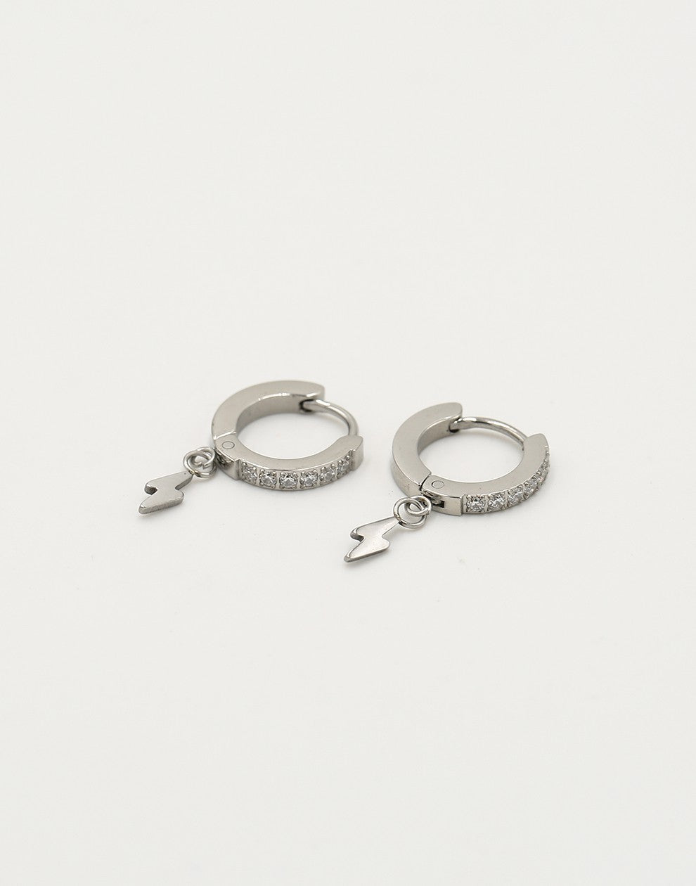 Creool strass met bliksem zilverkleurig