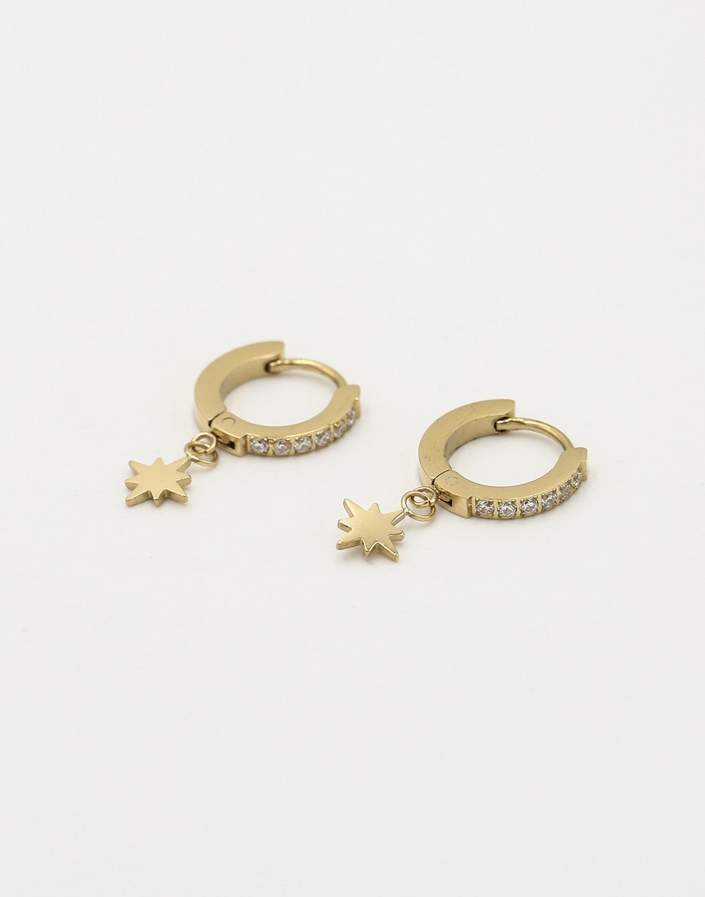 Creool strass met morningstar goudkleurig