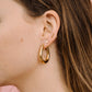 Oval hoops with chain gold-colored