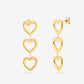 triple open hartjes hanger goudkleurig